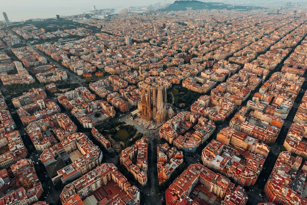 Barcelona rooftops and the Sagrada Família